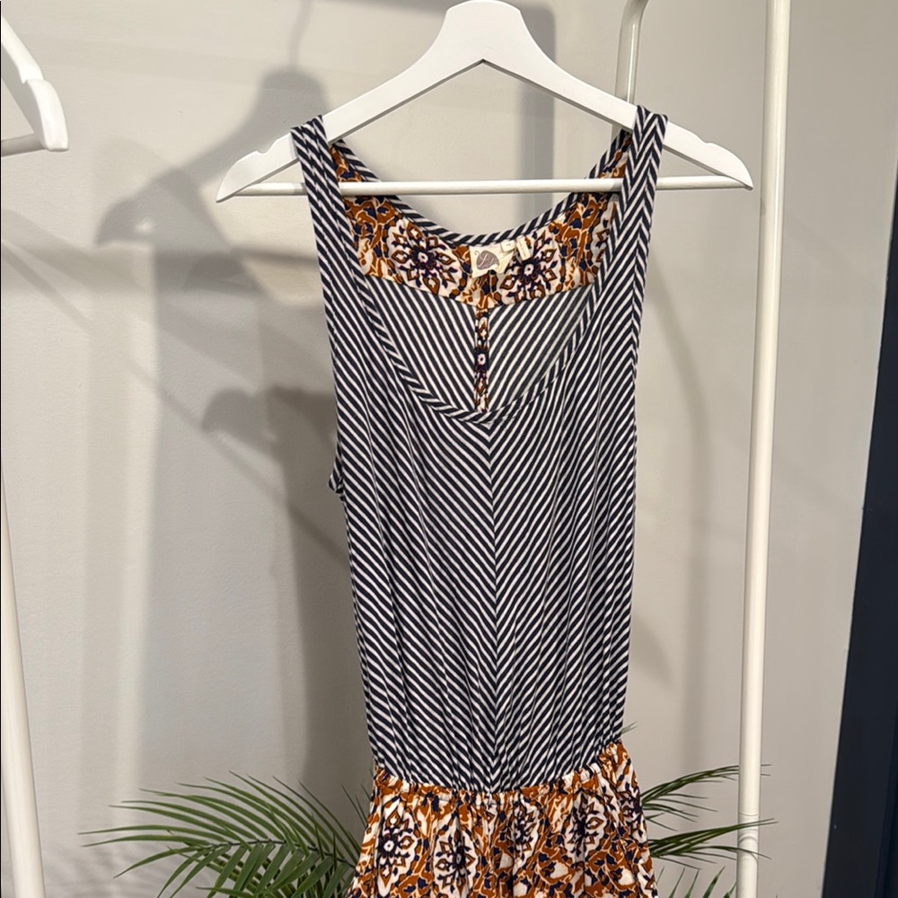 Anthropologie Striped and Patterned Sleeveless Romper